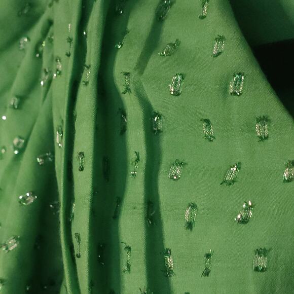 JESSAKAE Kelly Green Dress Peasant Tiered Ruffles Sparkly Fairy Romantic X Small - Picture 4 of 8